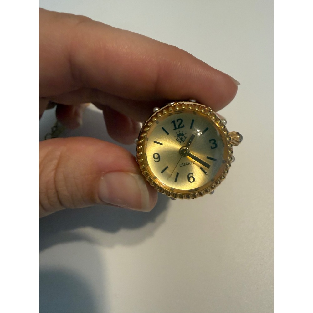 Vintage WH Enamel Fabergé Style Egg Pendant Hidden Watch‎ Necklace Gold Tone